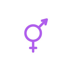 Gender flat icon, vector sign, colorful pictogram isolated on white. Male and female Symbol, logo illustration. Flat style design