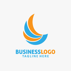 Abstract business wing logo design