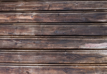 Fototapeta premium Closeup of a dark brown wet wooden background