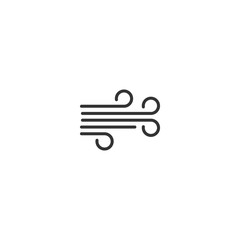 Air flow, hurricane, wind. Vector icon isolated on white background.
