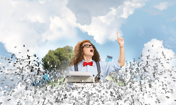 Creative inspiration of young female writer.