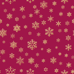 Naklejka na ściany i meble Christmas snowflakes seamless repeating pattern background. EPS 10