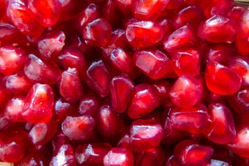 pomegranate seeds closeup