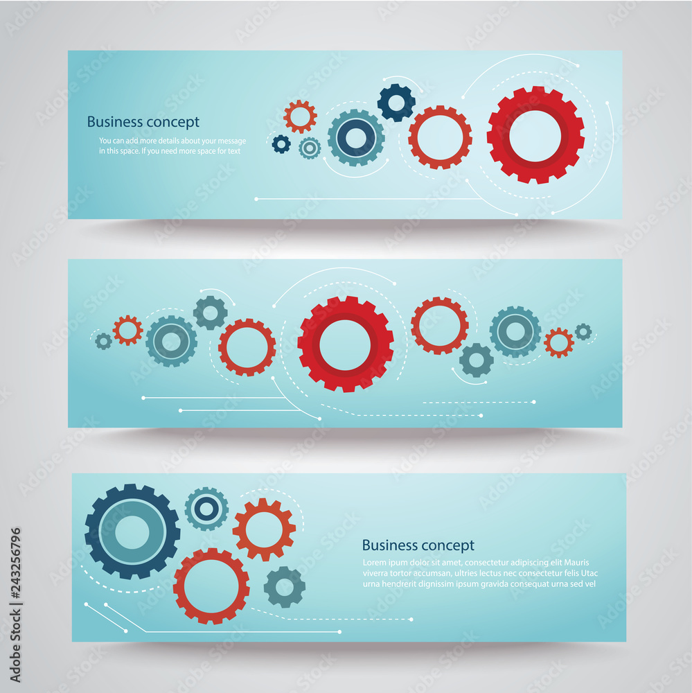 Sticker gears background cog wheel banner vector