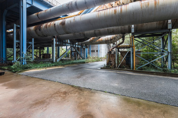Industrial buildings in abandoned industrial site