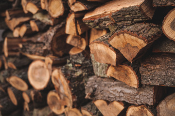 firewood ax stacked for winter