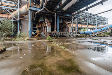 Industrial buildings in abandoned industrial site