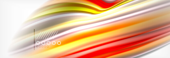 Abstract wave lines liquid fluid rainbow style color stripes background. Artistic illustration for presentation, app wallpaper, banner or poster