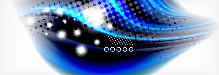 Abstract wave lines liquid fluid rainbow style color stripes background. Artistic illustration for presentation, app wallpaper, banner or poster