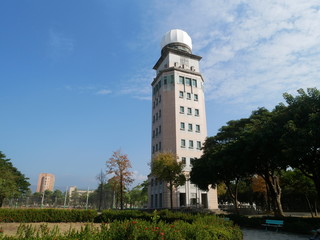 a clean blue tower