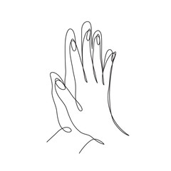 continuous line drawing of hands - 243259519
