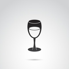 Wine glass vector icon isolated on white background.