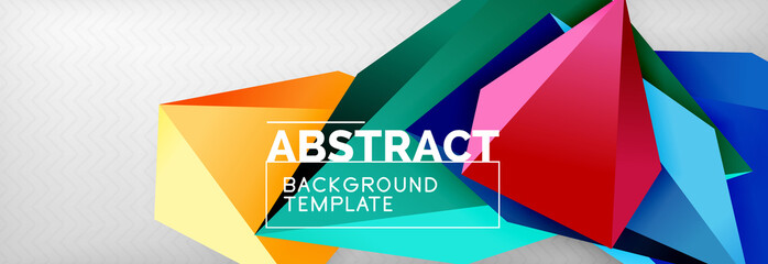 3d polygonal shape geometric background, triangular modern abstract composition