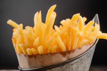 Close up on French fries