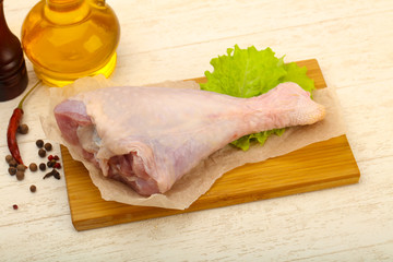 Raw turkey leg