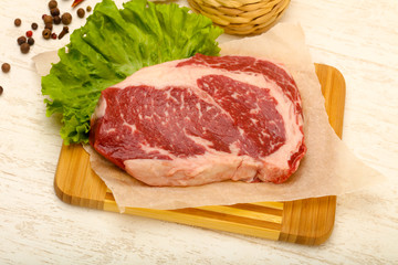 Rib eye raw steak