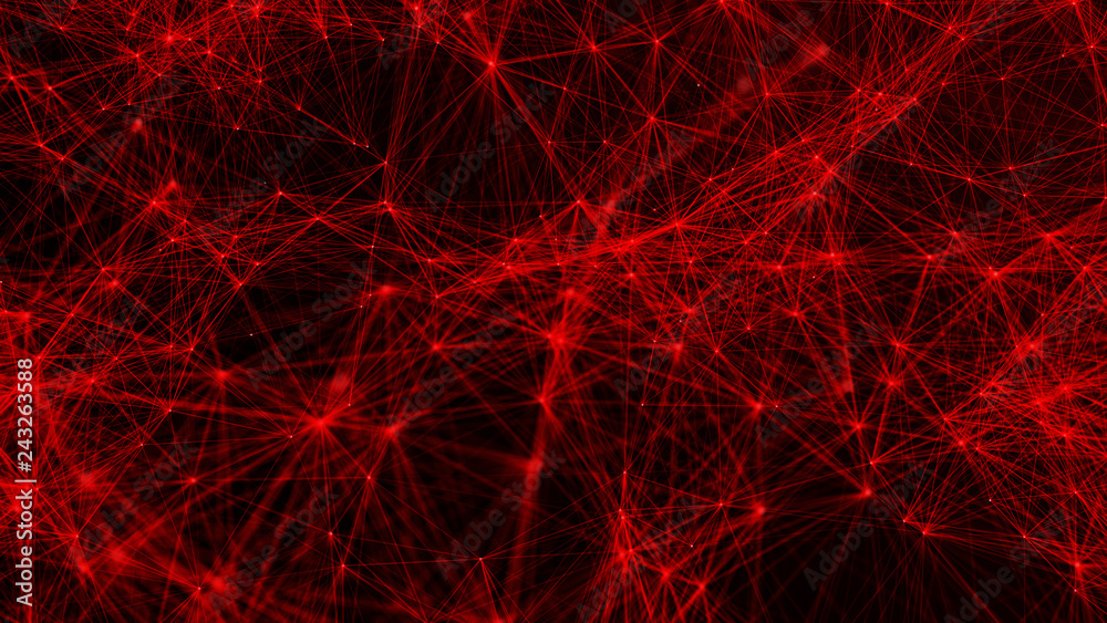 Poster abstract red polygonal space. molecular structure and communication. network connection structure. b