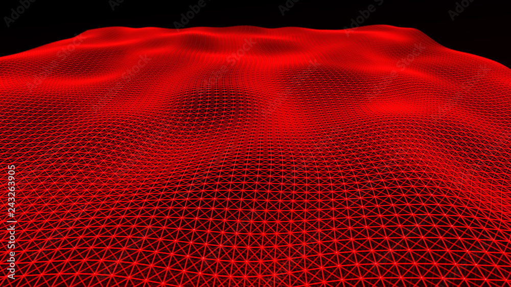 Poster abstract red polygonal space. molecular structure and communication. network connection structure. b