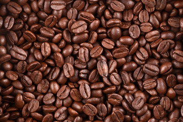 Roasted coffee beans background
