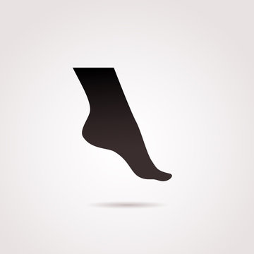 Female, human foot vector icon isolated on white background.