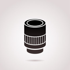 Camera lens vector icon. 