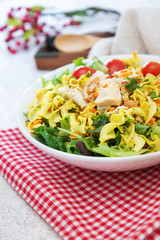 Roasted Chicken Cooked Twists and Mustard Sauce salad