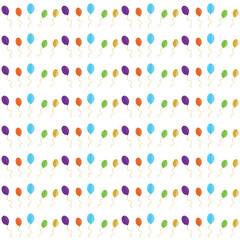 Colorful balloons pattern, Gold, Blue, Green and Purple Balloons seamless pattern on White background