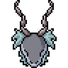 vector pixel art monster head