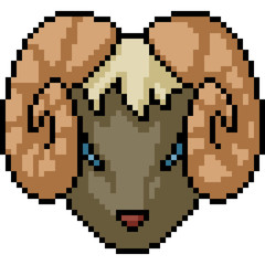 vector pixel art monster head