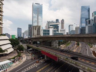 Fototapeta na wymiar Aerial view of Jakarta business district