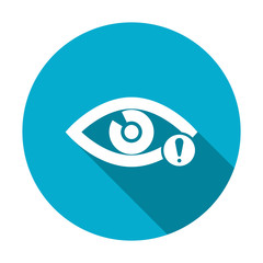Eye icon with exclamation mark. Eye icon and alert, error, alarm, danger symbol. Vector icon