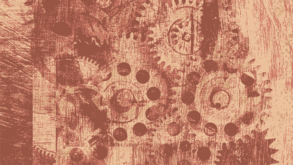 Obraz premium abstract background with clockwork. aspect ratio 16:9. vector illustration
