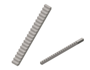 Stairway. Isolated on white background. 3d Vector illustration.