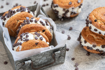Chocolate Chip Ice Cream Cookie Sandwiches