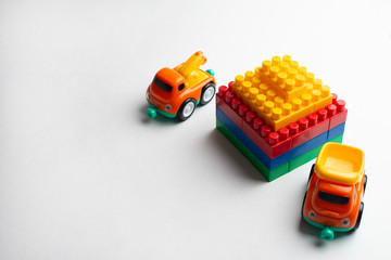 Kids development, Building blocks, Building construction and lorry