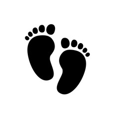 Baby footprint vector icon. 