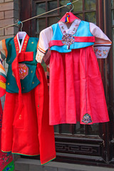 Hung colorful clothing