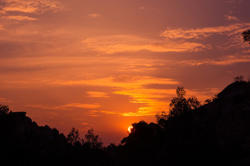 Sunset Over Mountains
