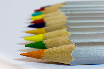 Fototapeta premium color pencils isolated on white background