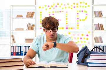 Student preparing for university exams