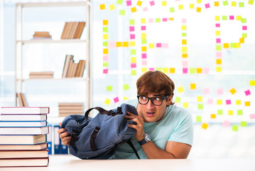 Student preparing for university exams