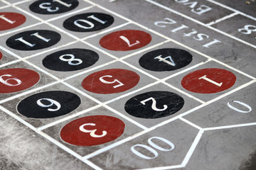 Closeup photo of silver roulette table