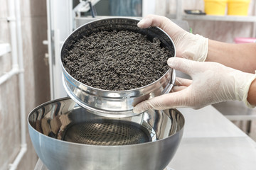 Large tin of black caviar