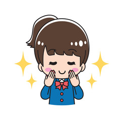 High school girl with a nail upper body