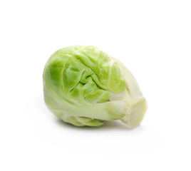 Brussels sprout, macro isolated on white background