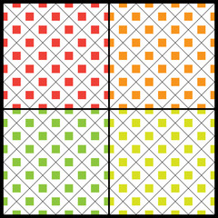 Four Seamless Abstract Backgrounds with Colorful Squares Pattern 