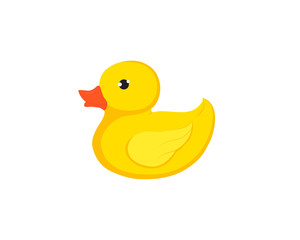 Rubber duck / ducky bath toy flat vector color icon for apps and websites