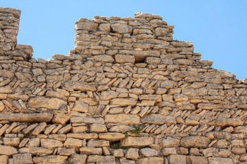 Mornas France 10-15-2018.  Stone wall in the Mornas citadel in the south of France