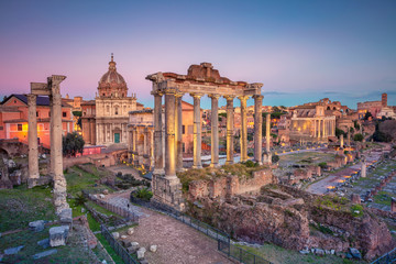 Naklejka na ściany i meble Roman Forum during sunset, Rome, Italy 