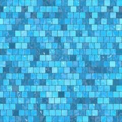 Fototapeta premium ceramic blue mosaic background seamless texture in swimming pool or kitchen